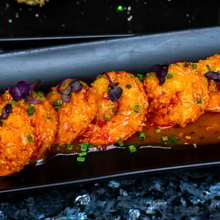 Fried Cilantro Chili Shrimp